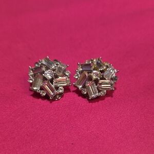 Elegant Silver Cluster Earrings